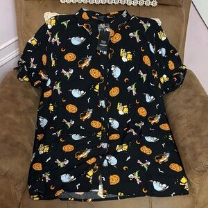 Her Universe Black Halloween Button-Up Shirt